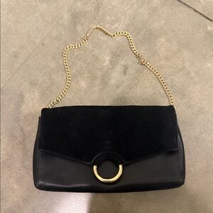 Vince Camuto  Black Leather and suede Shoulder Bag